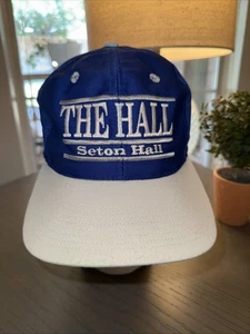 Vintage 90s Seton Hall University Pirates Snapback Hat The Game Logo Blue Phife - Picture 1 of 7