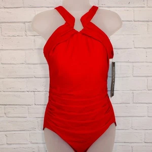 Miraclesuit Rock Solid Aphrodite One-Piece Swimsuit Cayenne Red Size 12 $188 NWT - Picture 1 of 7
