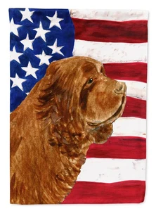 Sussex Spaniel USA amerikanische Flagge Garten Größe SS4037GF - Bild 1 von 3