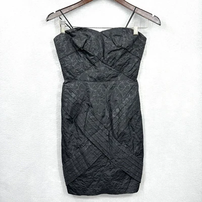 Jean Paul Gaultier X Target Womens 1 Black Floral Strapless Mini Dress Academia - Image 1 of 4