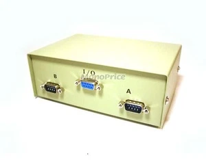 2 Way DB9 Data Switch Box, AB=Male  1344 - Picture 1 of 2