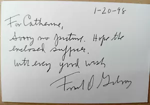 ORIGINAL AUTOGRAPH FRANK D GILROY The Subject Was Roses Pulitzer Prize Winner - Picture 1 of 2