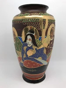 Vintage 9" Japanese Satsuma Moriage Vase, Japan, Hand-Painted (RF-FR8) - Picture 1 of 11