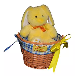 Personalized Embroidered Easter basket with Embroidered bunny stuffed gift set - Picture 1 of 4