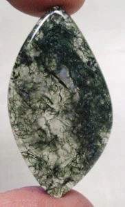 NATURAL MOSS AGATE CABOCHON FANCY SHAPE 26.40 LOOSE GEMSTONE D 5747 - Picture 1 of 4