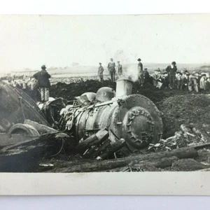 Antique RPPC 1898 Fulton NY Train Wreck Boy Maliciously Moved Track Switch - Picture 1 of 5