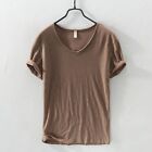 Men Shirts Fitness Tops Vacation Daily Short Sleeved Solid Color Summer