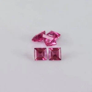 AAA Natural Pink Tourmaline 2.5mm Square Shape Faceted Cut Loose Gemstone 100 Pc - Picture 1 of 6