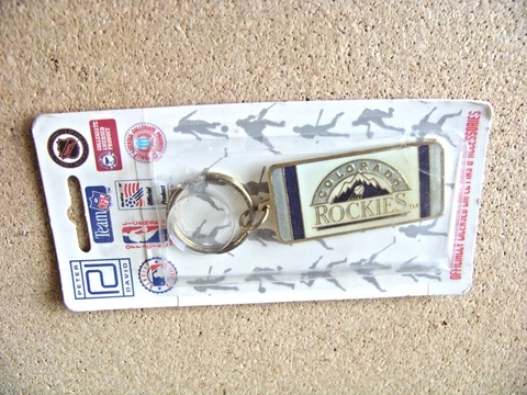 Colorado Rockies old logo metal key ring MLB light yellowing Cover