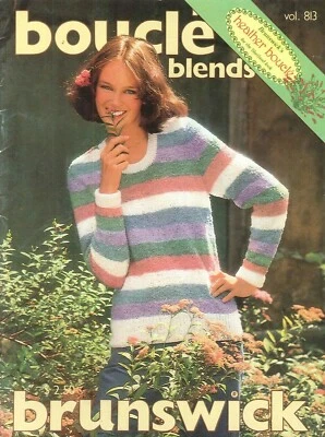 Brunswick Boucle Blends Knitting Crochet Pattern Booklet 813 Simple Shrug Jacket - Image 1 of 4