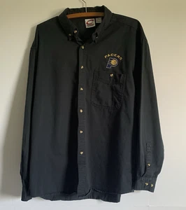 Pacers Cadre Athletic Men's Long Sleeve Collared Blue Button Shirt Large Blue - Picture 1 of 9