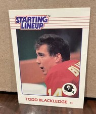TODD BLACKLEDGE 1988 KENNER STARTING LINEUP CARD - PITTSBURGH STEELERS