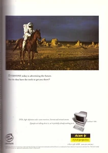1996 Acer Computer Software Intel Astronaut on Horse Vintage Print Ad 1990s - Bild 1 von 1