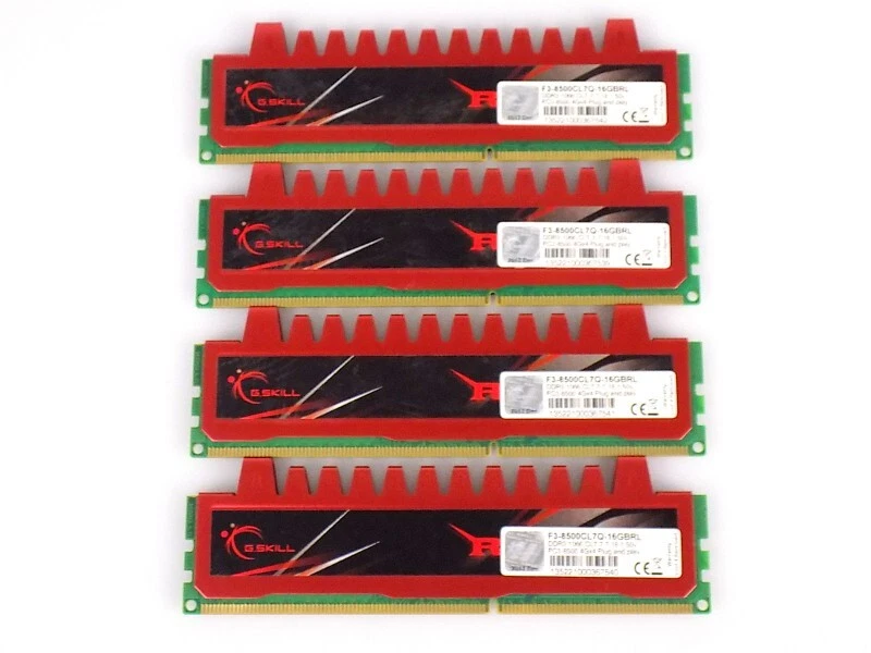 16GB (4x4GB) G.Skill Ripjaws DDR3-1066 PC3-8500 CL7-7-7 1.50V F3-8500CL7Q-16GBRL - Bild 1 von 1
