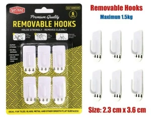 Removable Hooks Hanger Self Adhesive Clip Wall Window Maximum 1.5kg 2.3cmx3.6cm - Picture 1 of 2