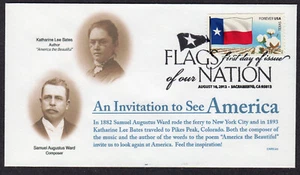 2012 Flags of Our Nation Coil TEXAS (Scott 4323) - Cars Inc FDC NR158 - Picture 1 of 1