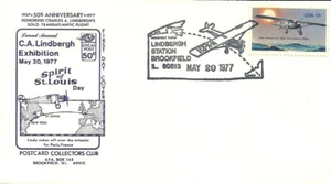 CHARLES LINDBERGH SPIRIT OF ST LOUIS 5OTH ANNIVERSARY FLIGHT, BROOKFIELD 5/20/77 - Picture 1 of 1