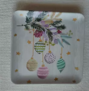 6 Cupcakes & Cashmere- Melamine- Appetizer Plates Pastel Holiday Ornaments - Picture 1 of 3