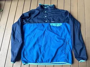Patagonia Houdini Windbreaker Jacket Mens XL Blue Snap-T Pullover Lightweight - Picture 1 of 4