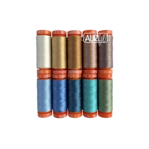 Aurifil Thread Cotton 10 SMALL SPOOLS 50WT 220yds each - Earth Views - Picture 1 of 2