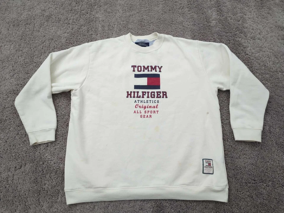Sudadera de Colección Tommy Hilfiger Para Hombre Pullover Grande Polar Hecha en EE. UU. Y2K Foto 1 de 4