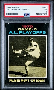 PSA 5 - 1971 Topps #197 Jim Palmer 1970 AL Playoffs Game 3 Baltimore Orioles HOF - Picture 1 of 2