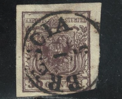 1850 - LOMB. VEN.- 30 CENT. - N. 7g- BRESCIA- DIFETTI CLICHE' - CAT. EURO 120,00 - Immagine 1 di 2