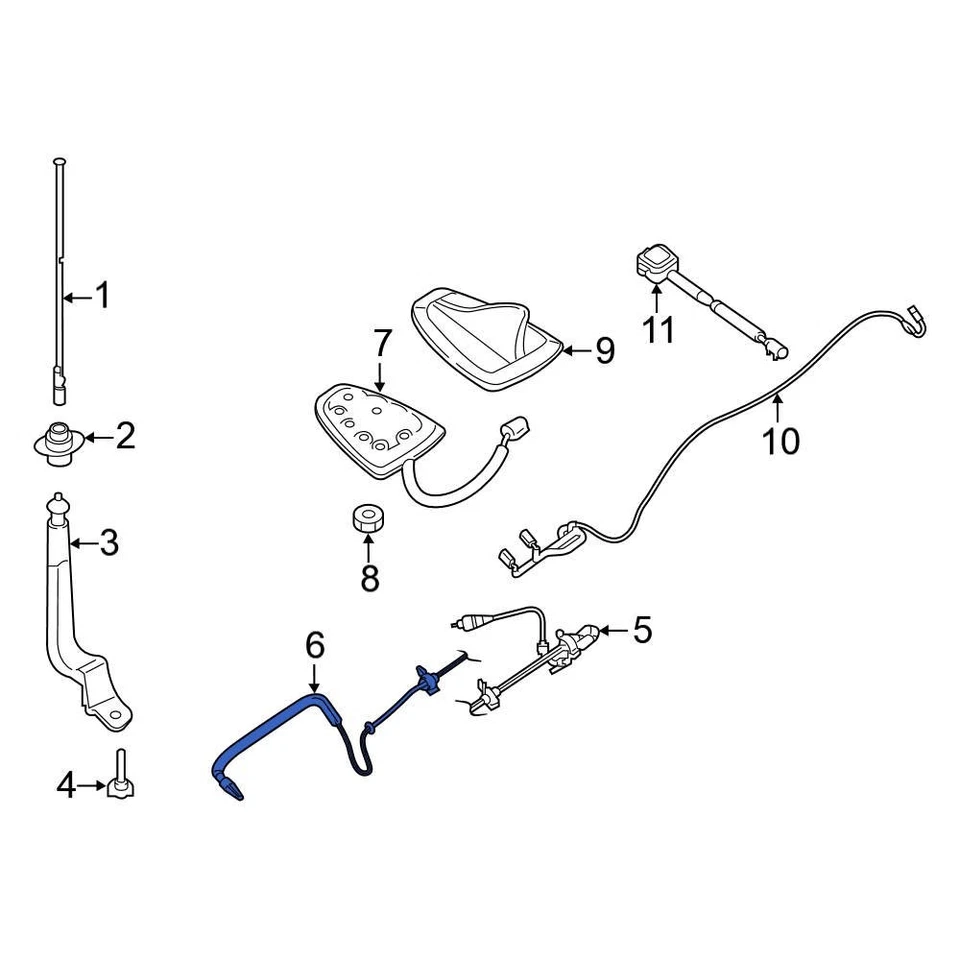 For Nissan Titan 2017-2018 Nissan 28241EZ00C Lower Antenna Cable Foto 1 de 1