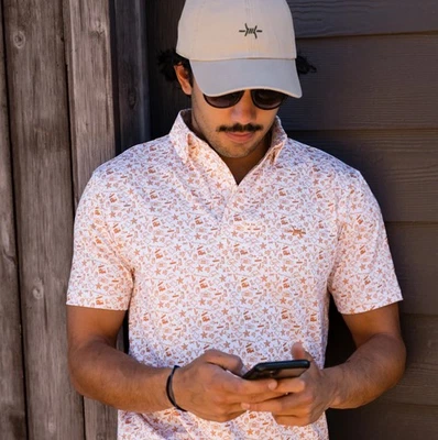 NWT Texas Standard Men’s Polo Shirt Orange Performance Casual Longhorns Size L - Image 1 of 4