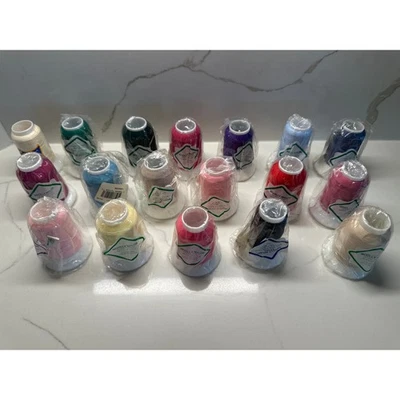 NEW 18 Spools of Woolly Nylon Sewing Thread....1000M Each..18 Different Colors - Image 1 of 4