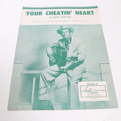 Your Cheatin' Heart Piano Voice Sheet Music Hank Williams 1952 Acuff-Rose - Image 1 of 4