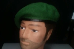 MILITARY BERET COMMANDO GREEN - 100% WOOL SIZE 56-58cm MEDIUM NEW MADE - Bild 1 von 2