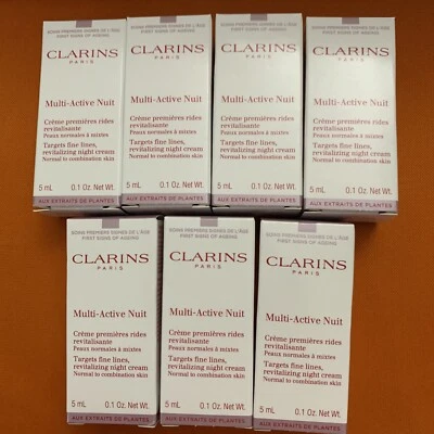 7 CLARINS  Night Cream Multi Active Nuit Revitalizing 0.1 Oz Each Fine Lines - Image 1 of 2