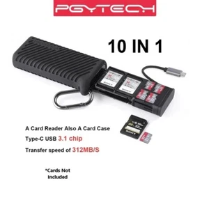 PGYTECH CreateMate USB Type-C Card Reader Storage Case SD TF SIM, 312MB/S Vlog - Picture 1 of 19