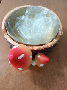 Cute Mushroom Ashtray with Stainless Steel Tray for Cigarette, Natural Resin Ash - Picture 1 of 10