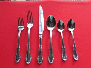 Elegant Pattern 6 Piece Place Set By Bon Chef 18/10 Stainless Salesman Samples - Picture 1 of 7