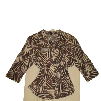 ROPA MUJER TALLA GRANDE Talla XL East 5th Marrón Top Lino Rayón NUEVO SIN ETIQUETAS Foto 1 de 3