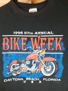 90's VTG 1998 Daytona Beach Motorcycle Wings Bike Week Shirt 57th Annual Tultex - Picture 1 of 6