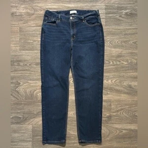 Pantalones de mezclilla Lane Bryant corte curvilíneo tiro alto pierna recta azul lavado oscuro talla 20 - Imagen 1 de 9