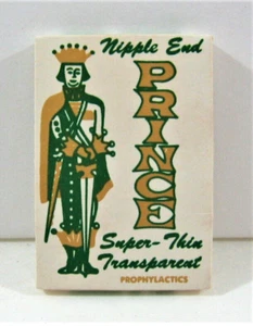 Confezione preservativo vintage Prince Old Full Preservatory Cerchio Gomma Newark NJ Vecchio Negozio Stock - Foto 1 di 2