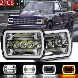 2PCS Fit 1982-1993 Chevy S10 Blazer GMC S15 7X6 Projector LED Headlights Hi/Lo - Picture 1 of 15