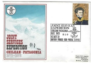 CHILE PATAGONTA JOINT SERVICES EXPEDITION 1972-3 LABEL ADDRESSED - Picture 1 of 2