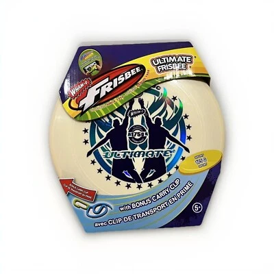 Disco deportivo Frisbee Wham-O Ultimate 175 g blanco con logotipo azul iridiscente Foto 1 de 4