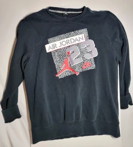 Nike Air Jordan 23 YXL/Womens Medium Sweatshirt Black Red Jumpman Elephant Print - Picture 1 of 6