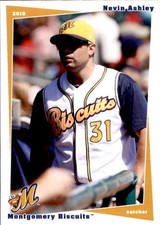 2010 Montgomery Biscuits Grandstand #3 Nevin Ashley Vincennes Indiana IN Card