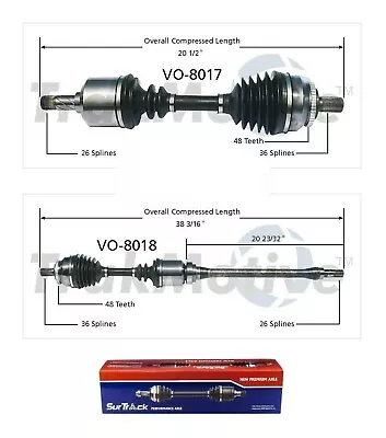 For Volvo C70 S70 V70 1999-2000 FWD Pair of Front CV Axle Shafts TrakMotive Set - Image 1 of 4