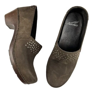 Dansko Mavis Brown Milled Nubuck Slip On Studded Comfort Clogs EU 39 /US 9-9.5 - Picture 1 of 11