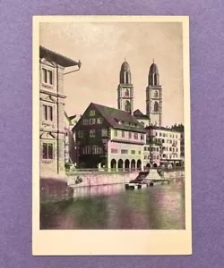 Cartolina d'epoca Haus zum Rüden Zurigo edificio storico Limmatquai - Foto 1 di 2