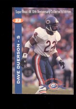 1995 Kemper DAVE DUERSON Chicago Bears Super Bowl XX Anniversary Card
