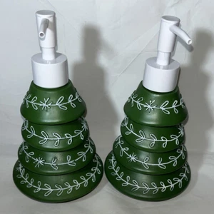Wondershop Green Christmas Tree Soap Pump 8" Soap Dispenser - Set of 2 - Picture 1 of 3